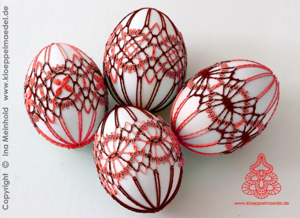 498 Klöppelbrief Verzierungen "Juvenis" für Ostereier mit 6 verschiedenen Mustern